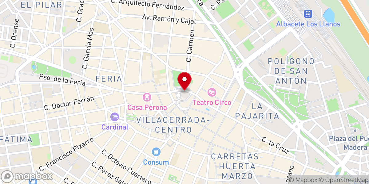 Map showing location of Catedral de San Juan Bautista de Albacete