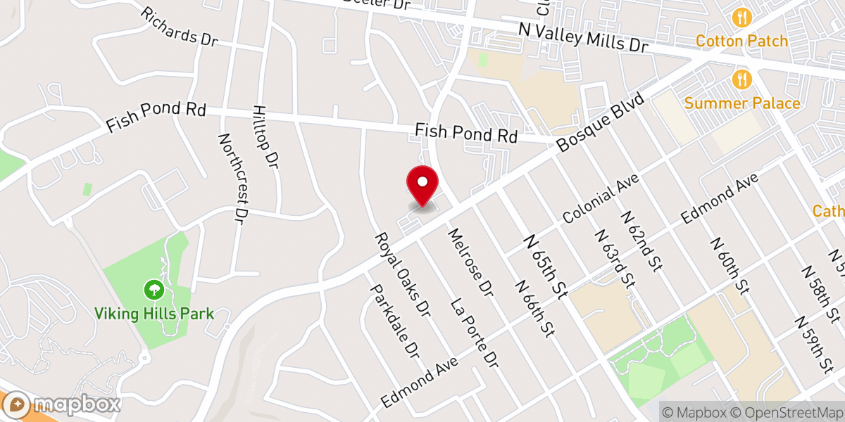 Map showing location of Waco First Assembly of God