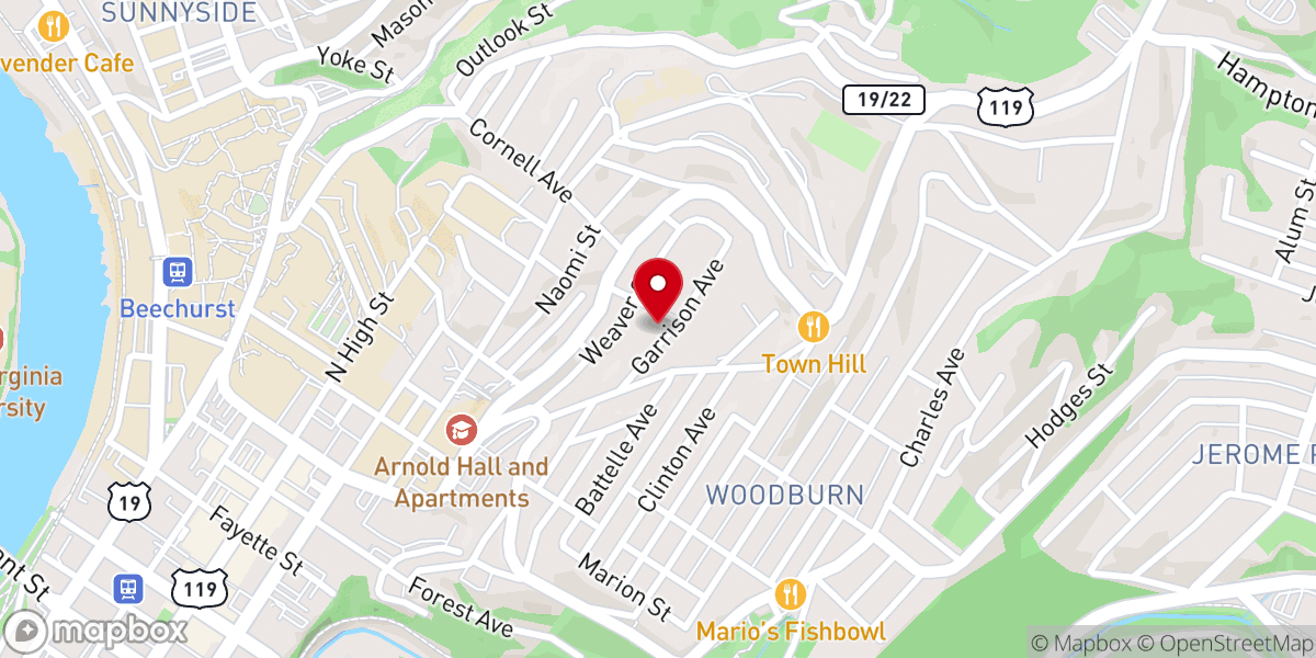 Map showing location of Crossroads Church