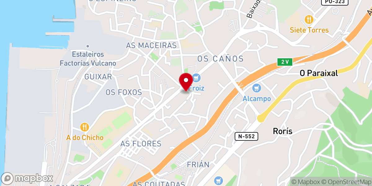 Map showing location of Iglesia Evangélica Teis (Vigo)