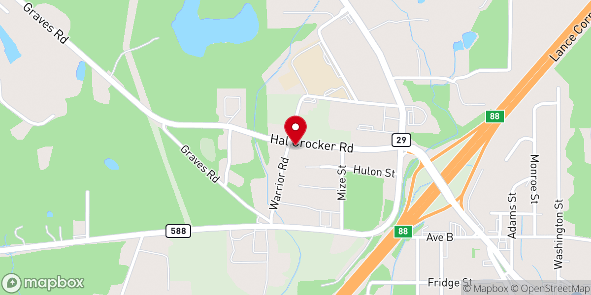 Map showing location of Covenant Baptist Church