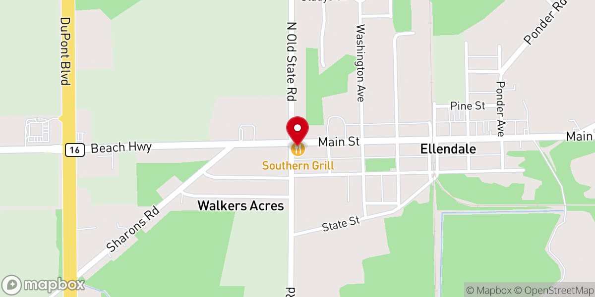 Map showing location of The Southern Grille of Ellendale