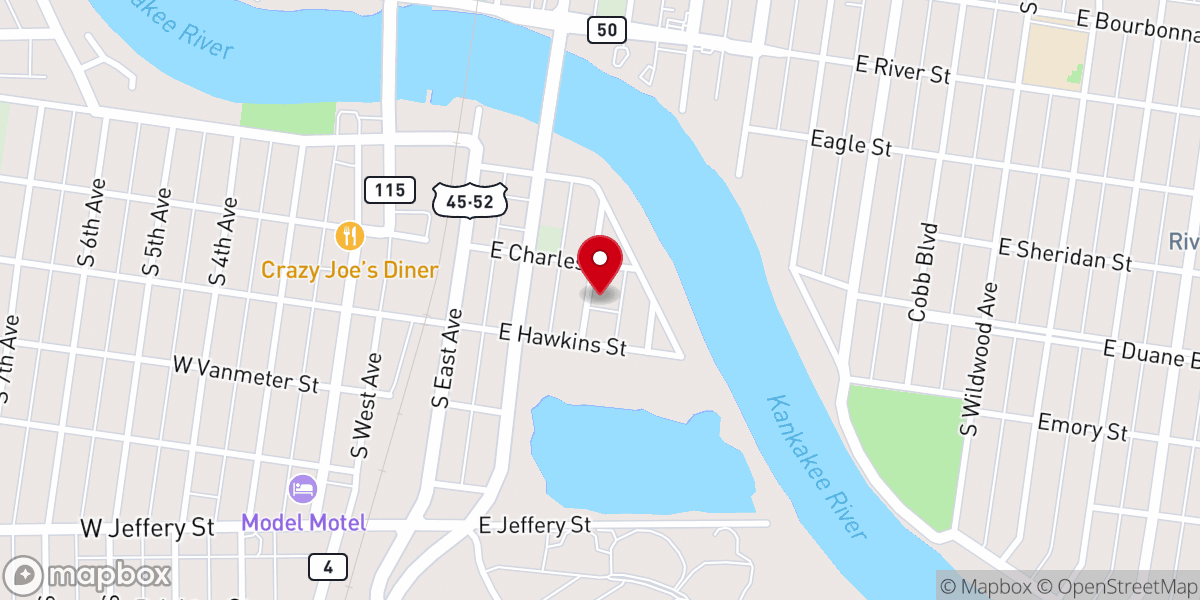 Map showing location of Shiloh Full Gospel Baptist Church