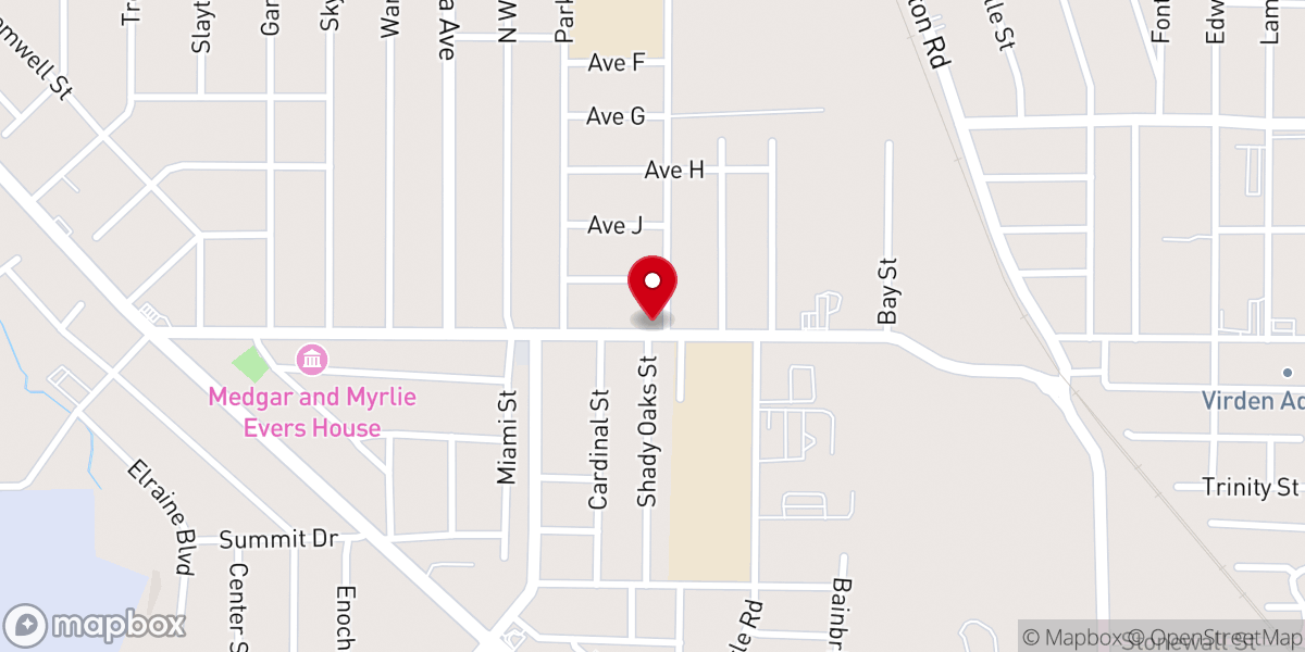 Map showing location of Bell Chapel Baptist Church