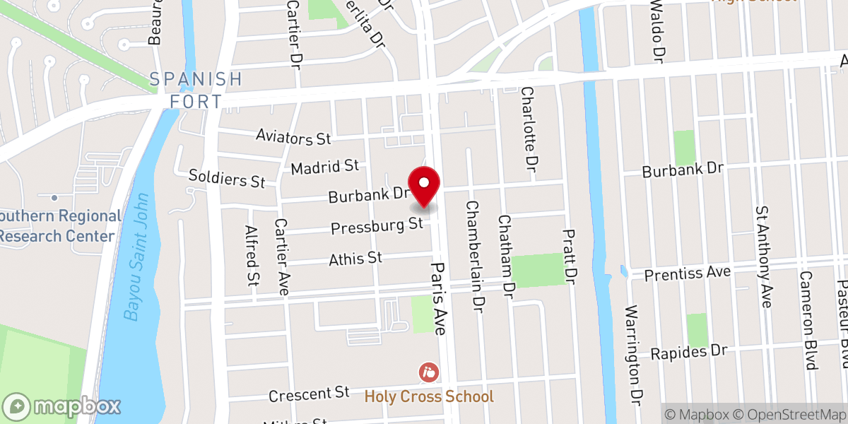 Map showing location of Edgewater Baptist Church