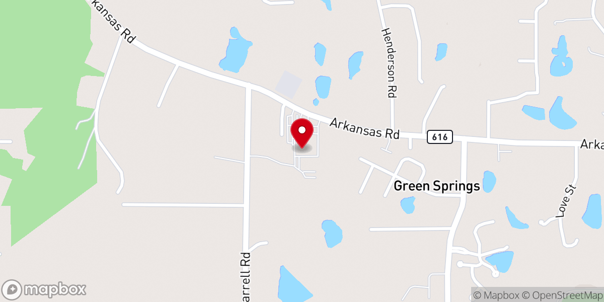 Map showing location of Cedar Crest Baptist Church