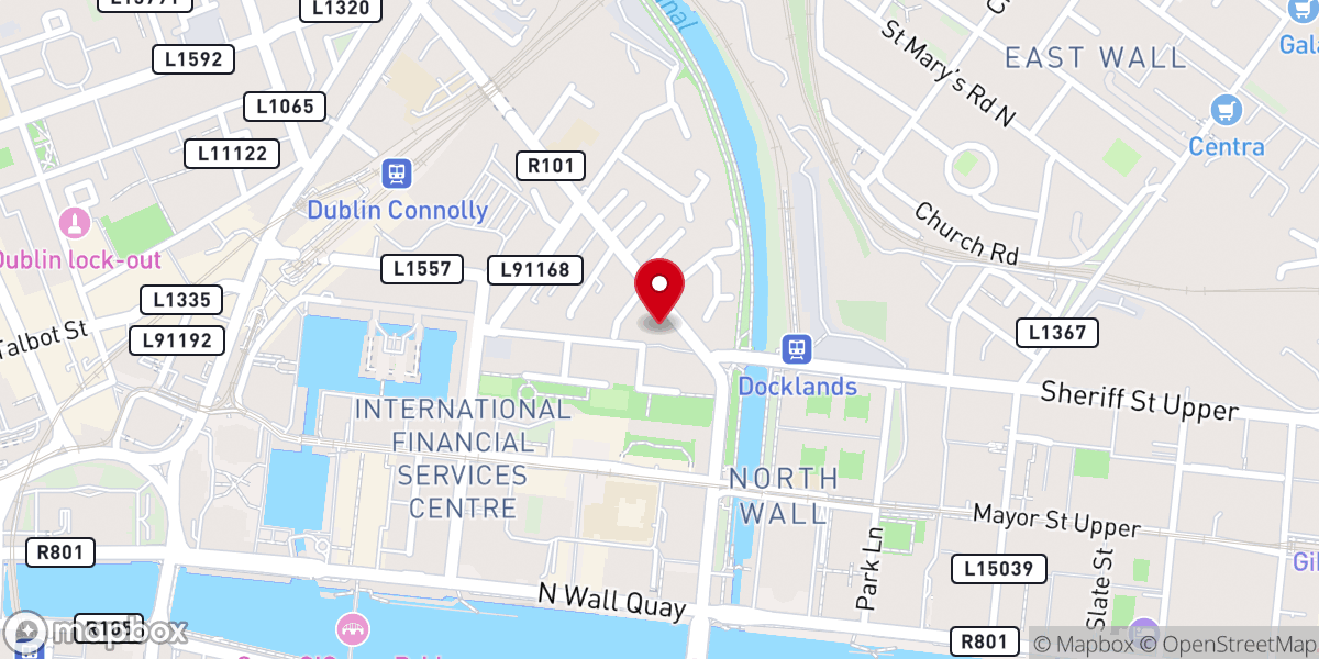 Map showing location of St Laurence O`Toole's Church