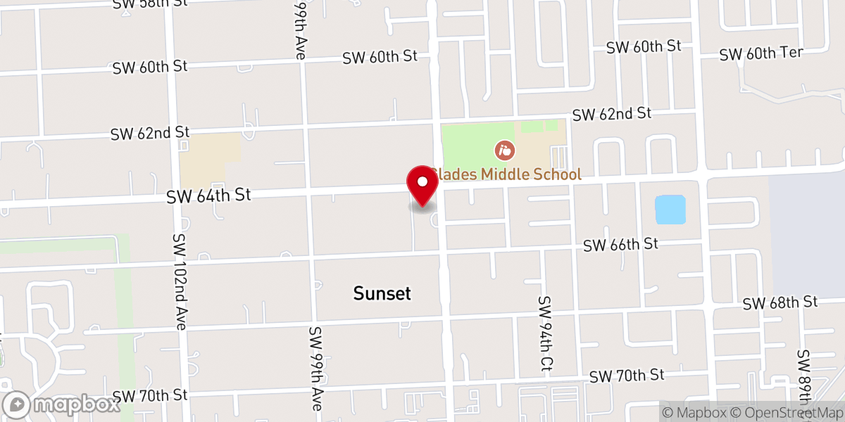 Map showing location of Gateway Church Miami