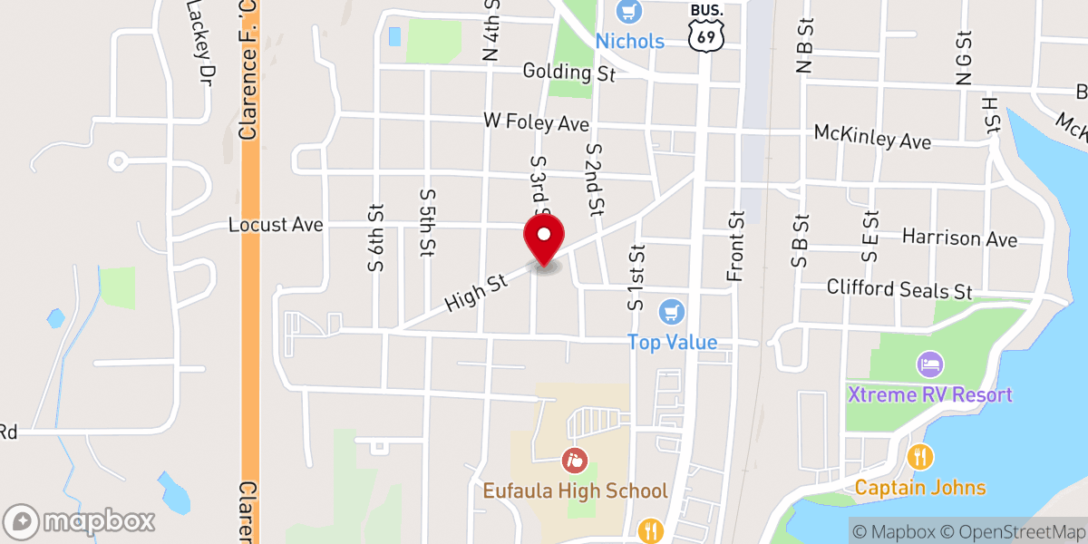 Map showing location of Trinity Episcopal Church