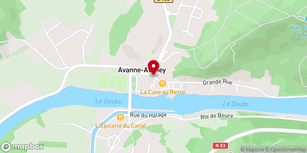 Map showing location of Église Saint-Vincent d'Avanne