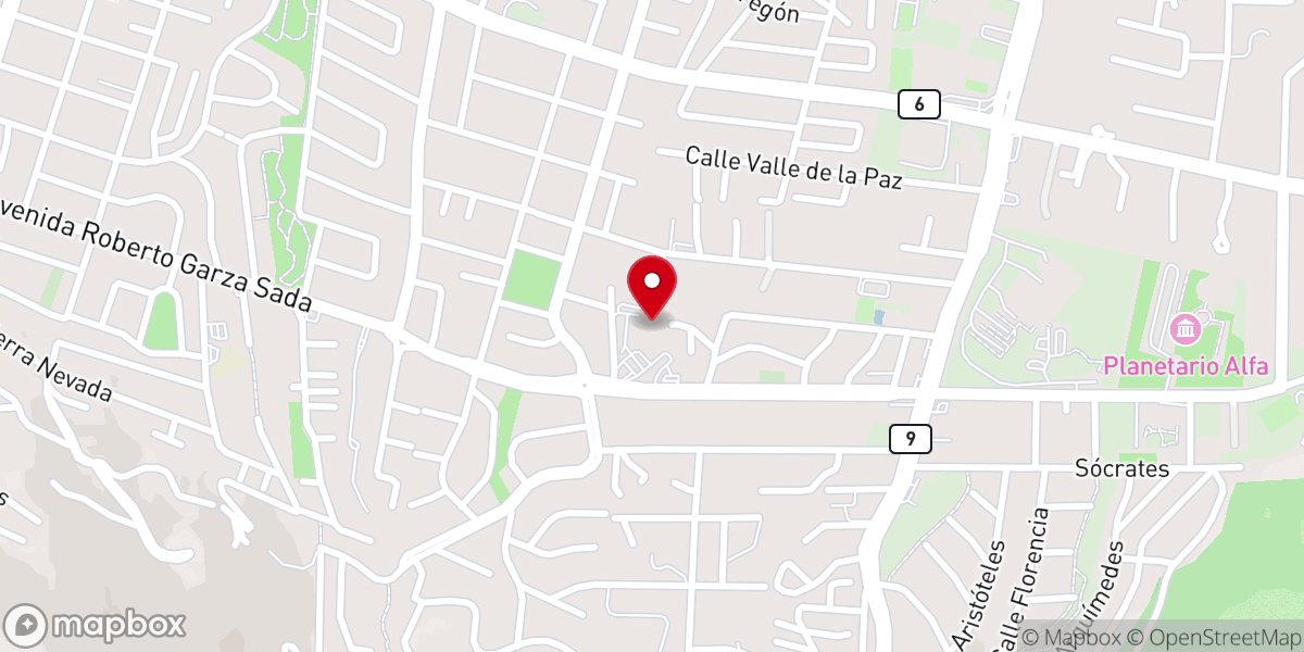 Map showing location of Parroquia de Nuestra Señora Reina de los Ángeles