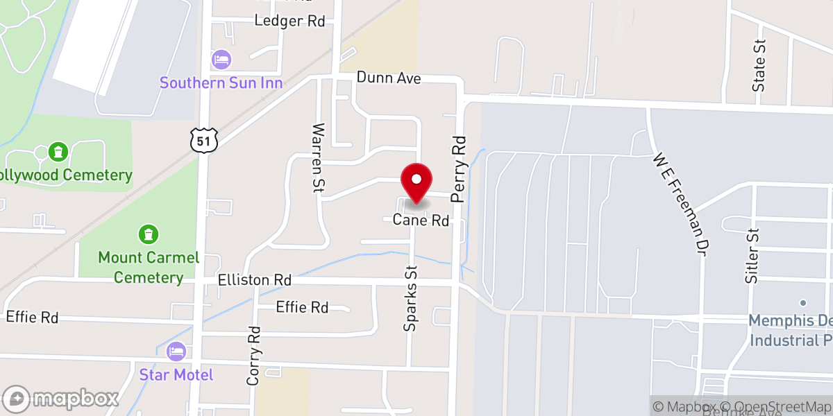 Map showing location of Power House Church of God in Christ