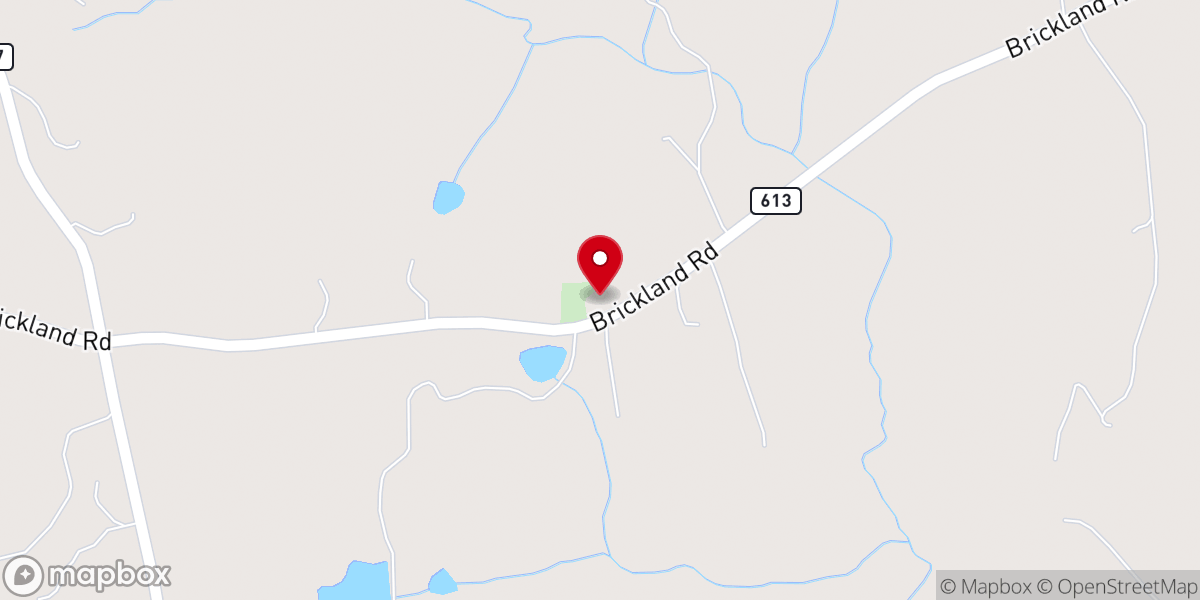 Map showing location of Flat Rock Baptist Church