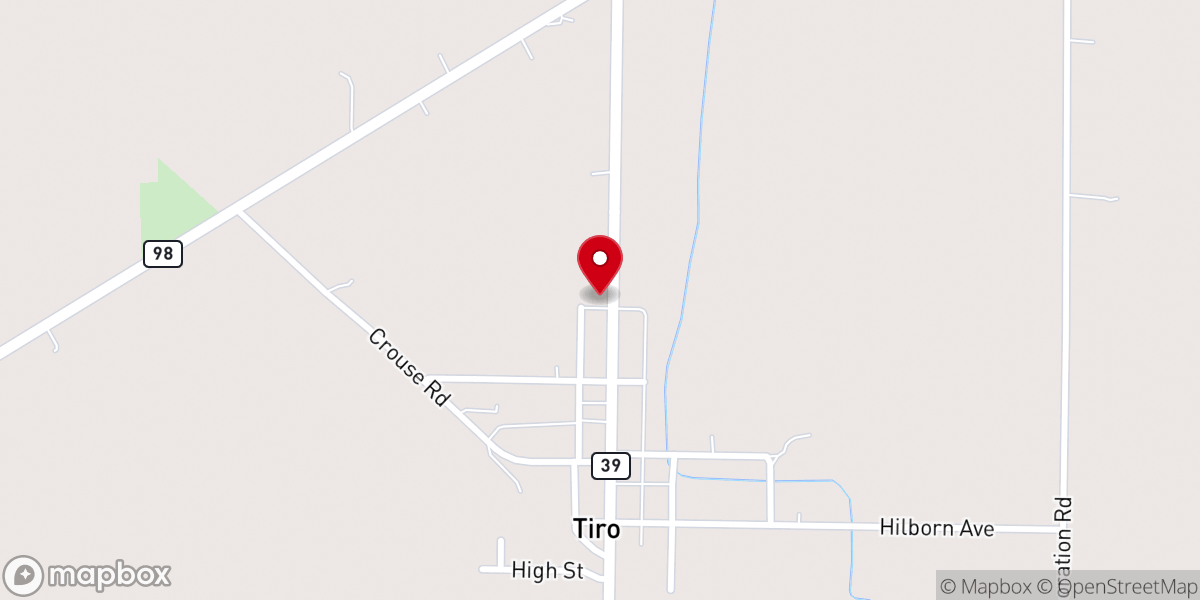 Map showing location of Crouse Memorial Lutheran Church