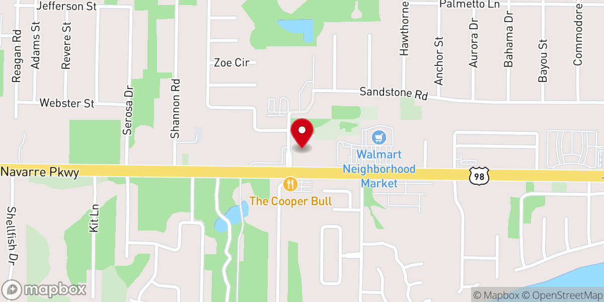 Map showing location of Navarre Presbyterian Church