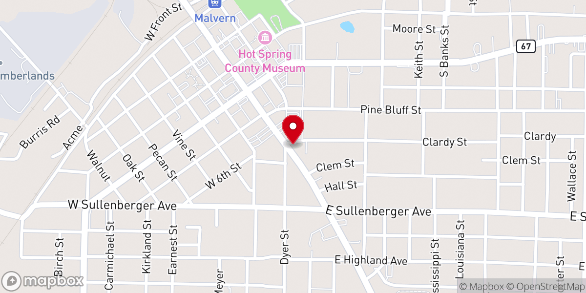 Map showing location of First Baptist Church Family Life Center