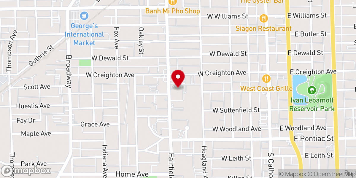 Map showing location of First Apostles Missionary Baptist Church