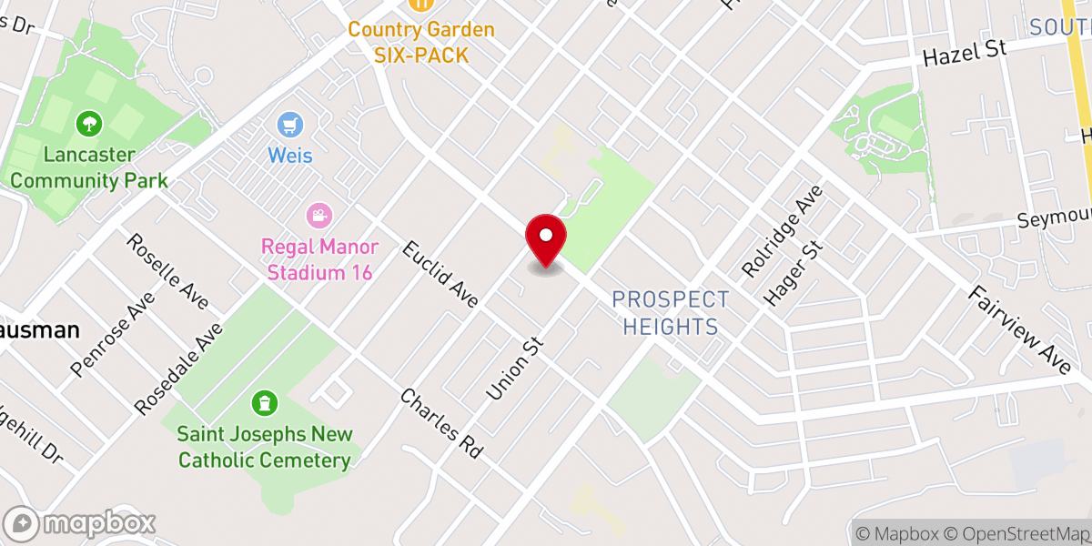 Map showing location of Trinity Evangelical Congrgtnl