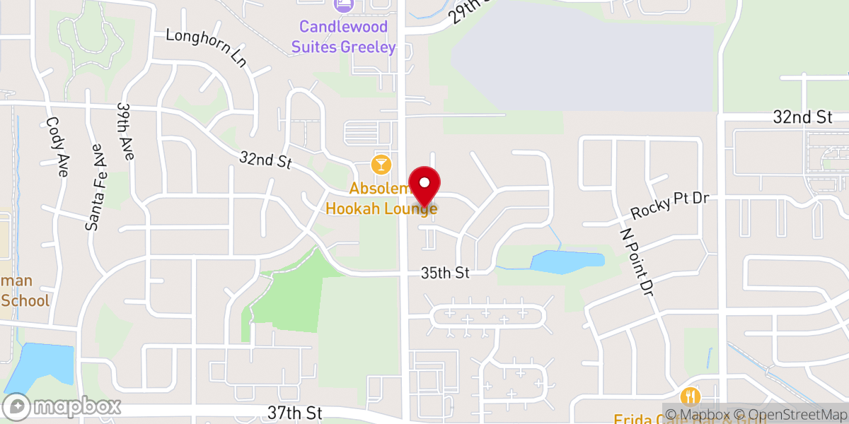 Map showing location of Greeley Missionary Baptist Church