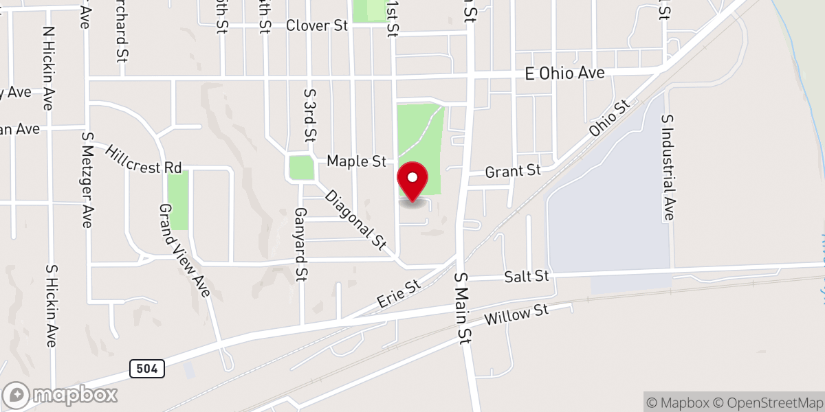 Map showing location of Rittman Grace Brethren Church