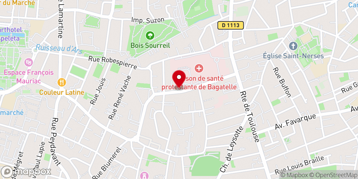Map showing location of Eglise Protestante Unie de Bordeaux Talence
