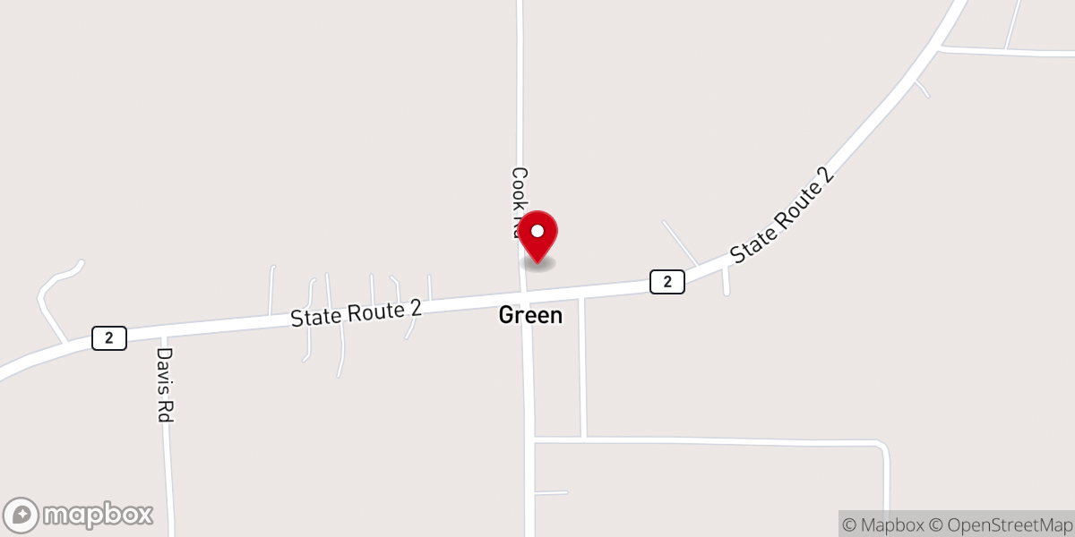 Map showing location of Green Baptist Church