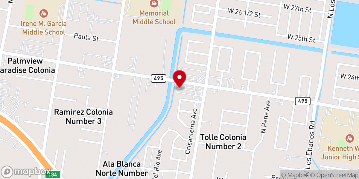 Map showing location of Arelis Celebration Hall