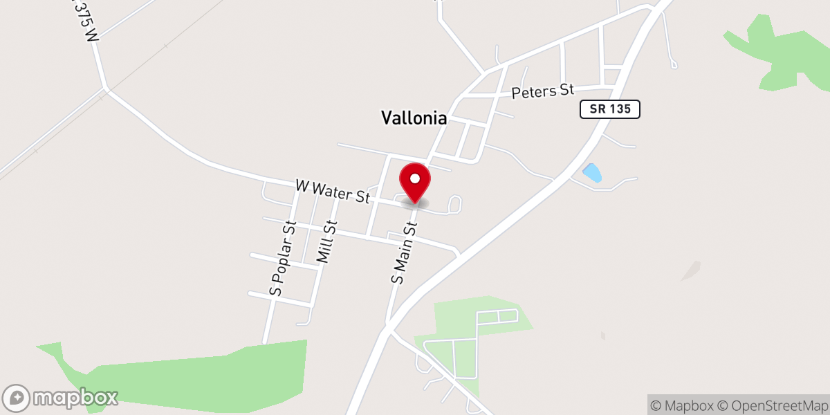 Map showing location of Vallonia