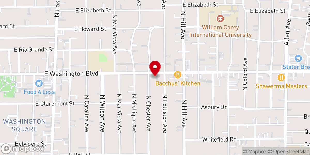 Map showing location of Pasadena Seventh-day Adventist Church