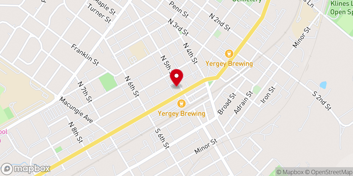 Map showing location of St. John's Lutheran Church