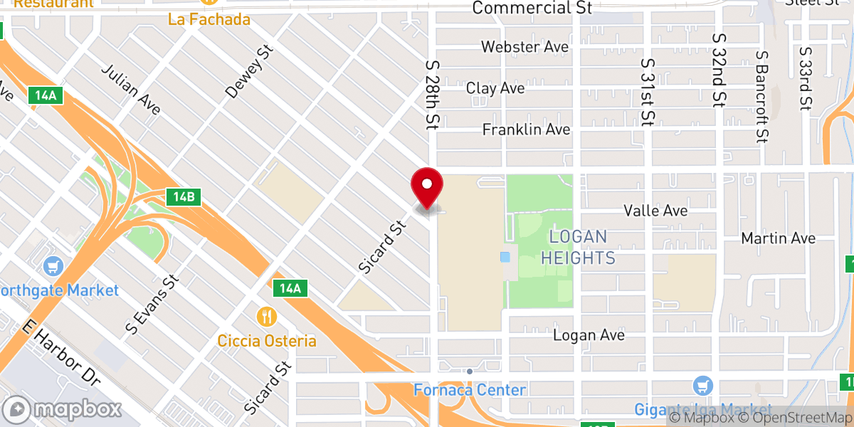 Map showing location of One Way Apostolic Church