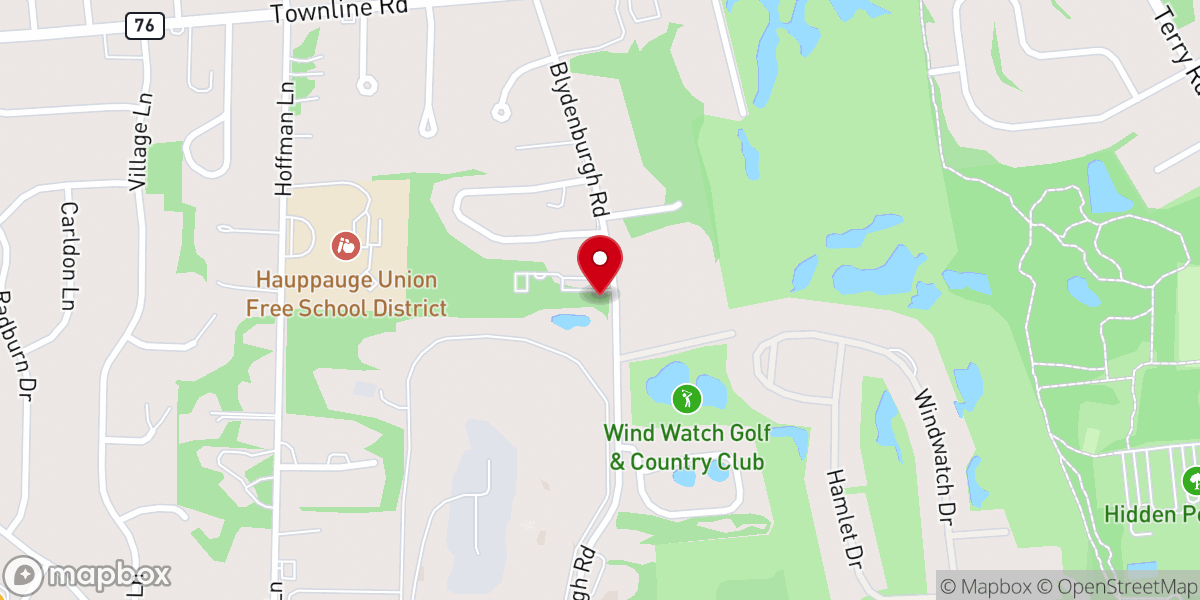 Map showing location of Long Island Church of Christ