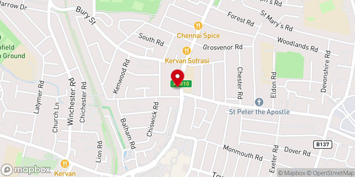 Map showing location of St Edmund's Church