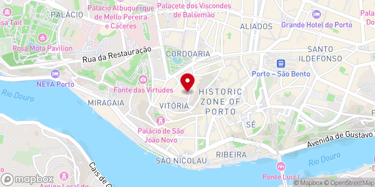 Map showing location of Mosteiro de São Bento da Vitória