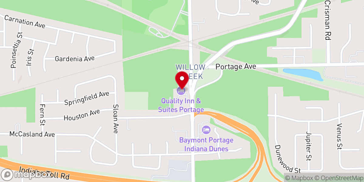 Map showing location of Quality Inn & Suites Portage Central