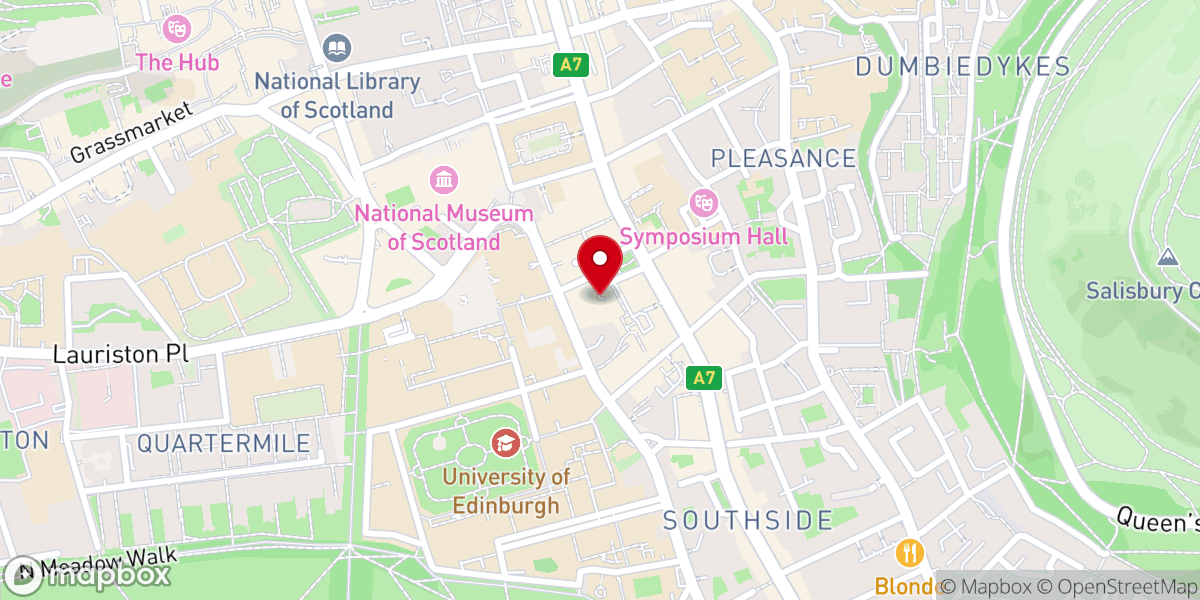 Map showing location of City of Edinburgh Methodist Church