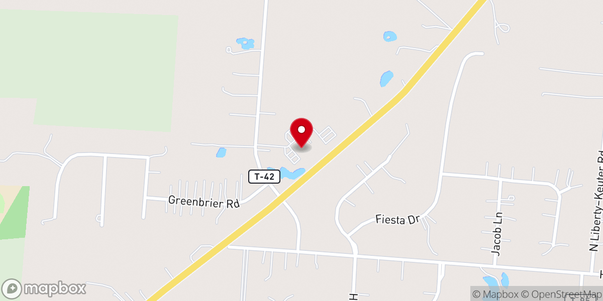 Map showing location of Heritage Baptist Church