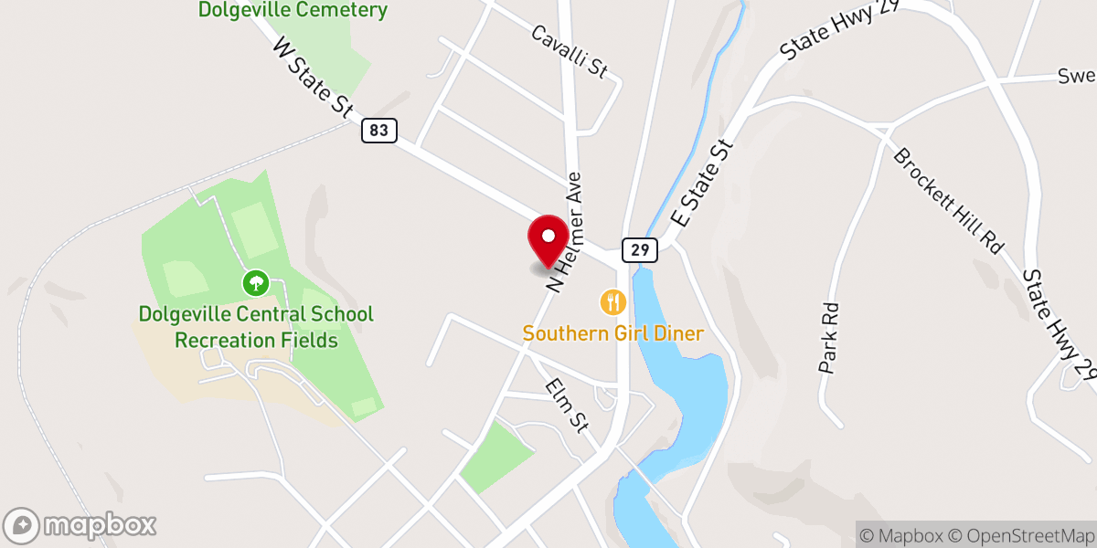 Map showing location of Dolgeville United Methodist Church
