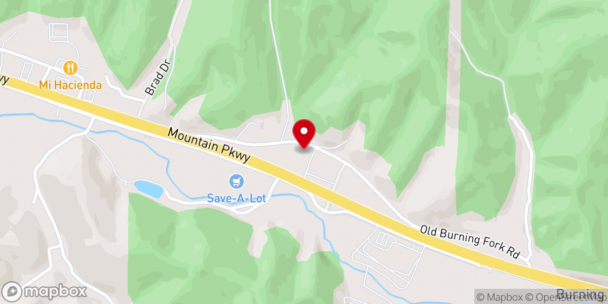 Map showing location of Burning Fork Community Church
