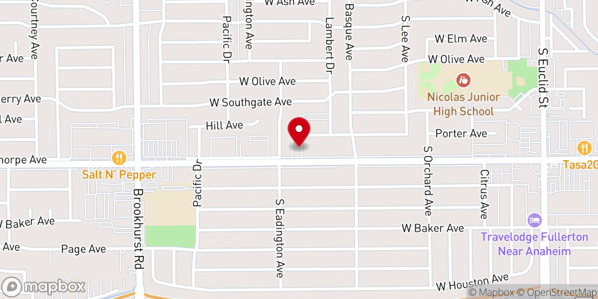 Map showing location of First Korean Baptist Church