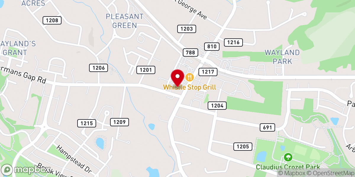 Map showing location of Crozet United Methodist Church - Food Distribution Center