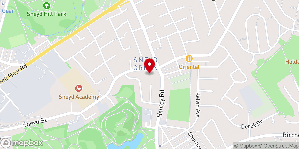 Map showing location of St Andrew's Church, Sneyd Green