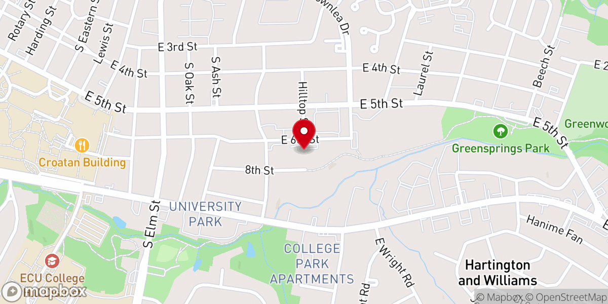 Map showing location of St. James United Methodist Church
