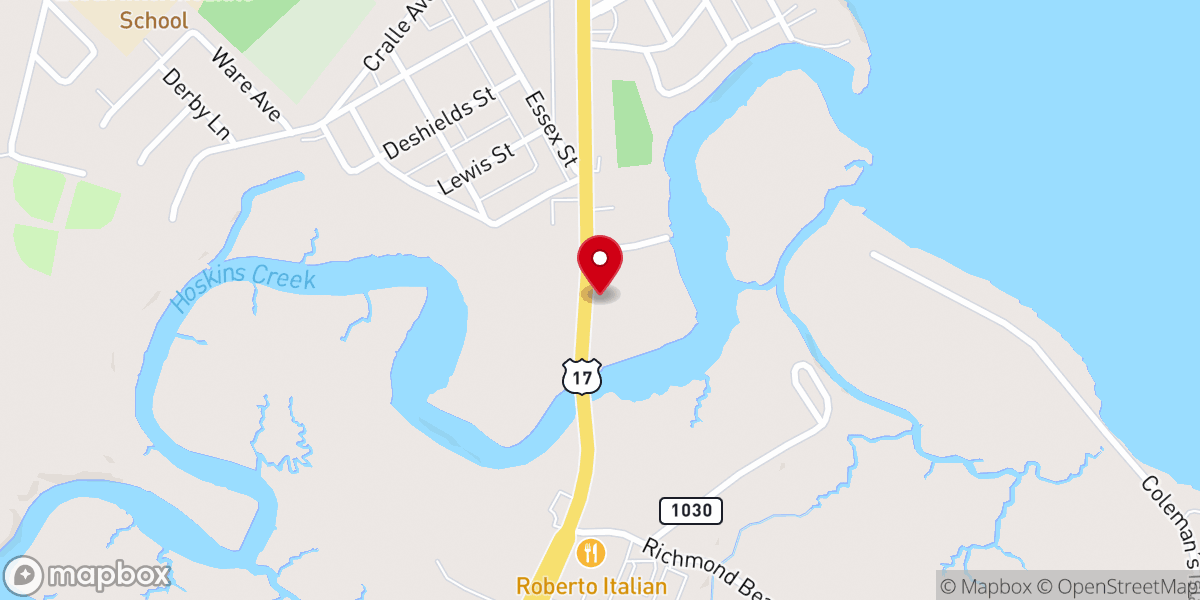 Map showing location of Hoskins Creek Table Co