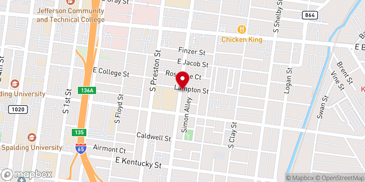 Map showing location of Trinity African Methodist Episcopal Church
