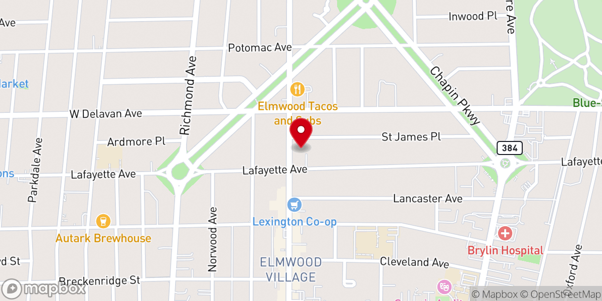 Map showing location of Lafayette Avenue Presbyterian Church