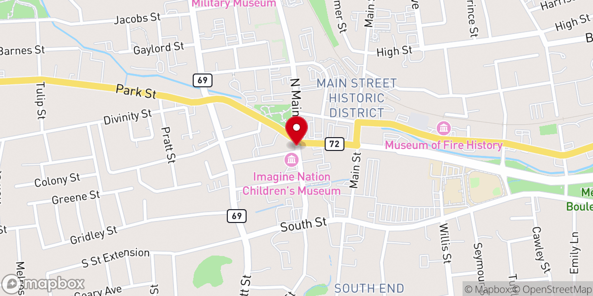 Map showing location of Church St @ Pleasant St