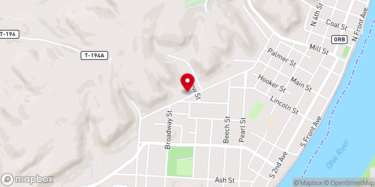 Map showing location of Hope Baptist Church