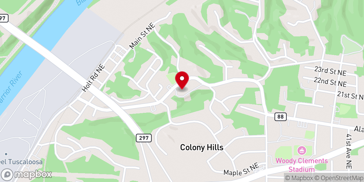 Map showing location of Holt Baptist Church