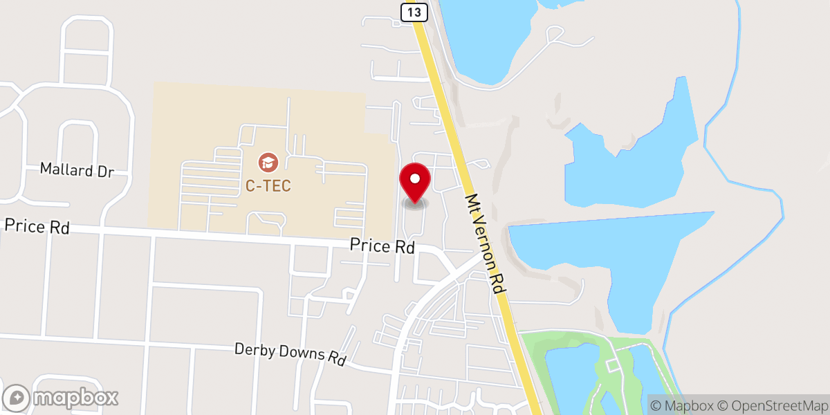 Map showing location of Bible Baptist Church